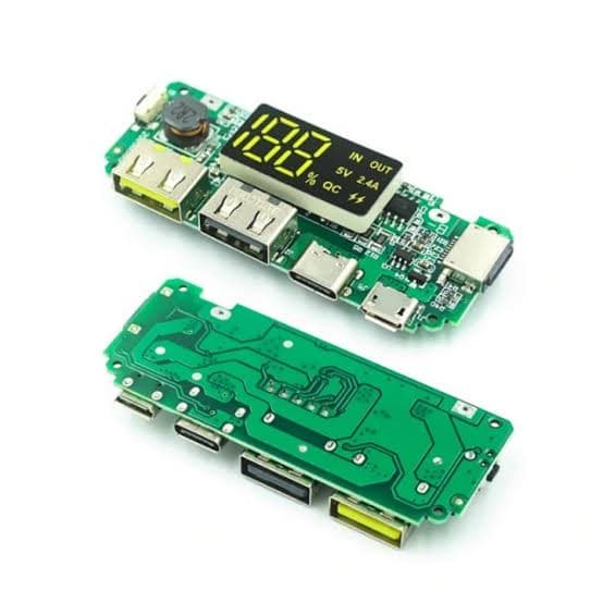 TOP CLASS Power Bank Circuit Dual USB 5V 2.4A Type-C & Micro 