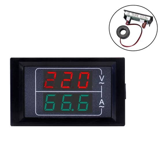 Ac Volt + Ampere Meter Square 