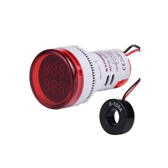Ac Volt + Ampere Meter Round 